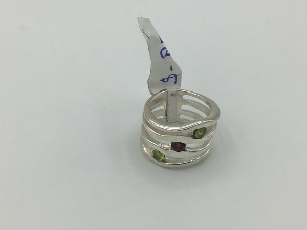 Multi Stone Size -7 Rings Sterling Silver