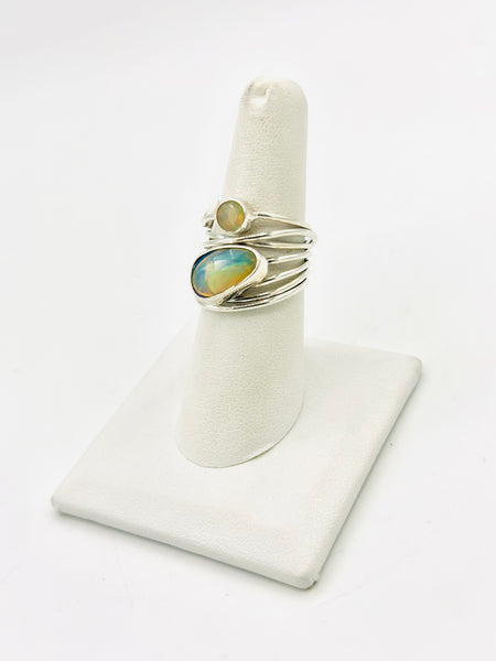 Opal Size -7 Rings Sterling Silver
