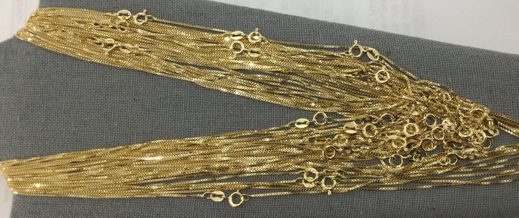 Sterling Silver Gold Plated Chains (Box-15-G)