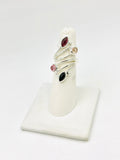 Watermelon tourmaline Size - 9 Rings Sterling Silver