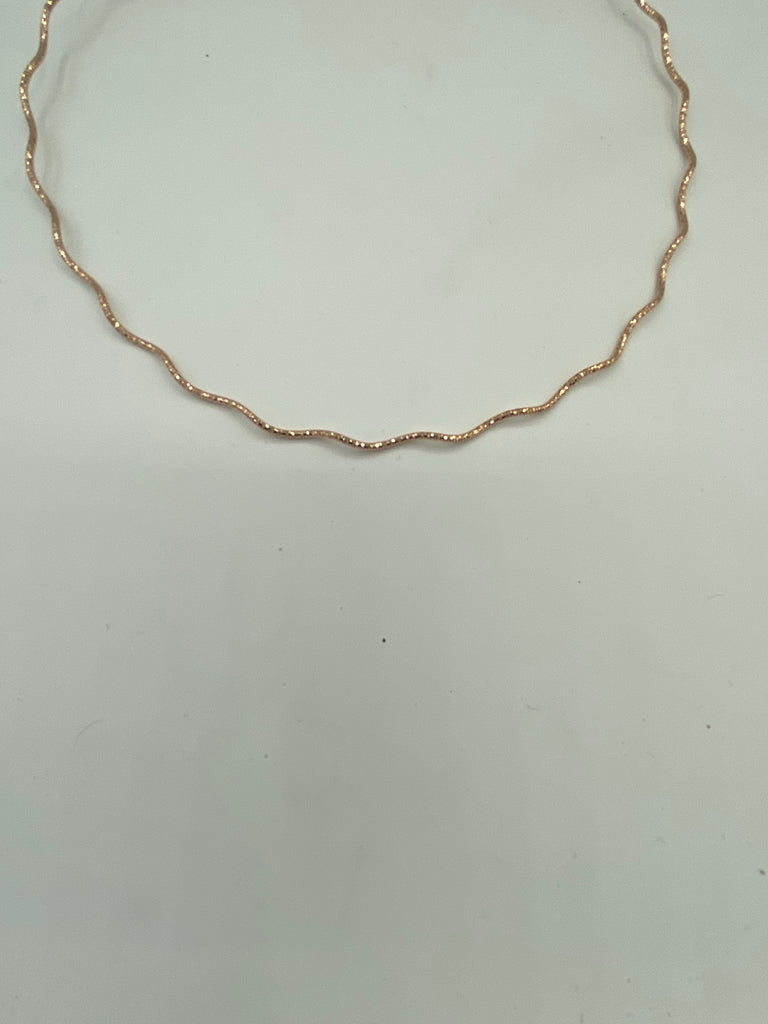 Sterling silver Chain ( Omega Wavy Rose Gold)
