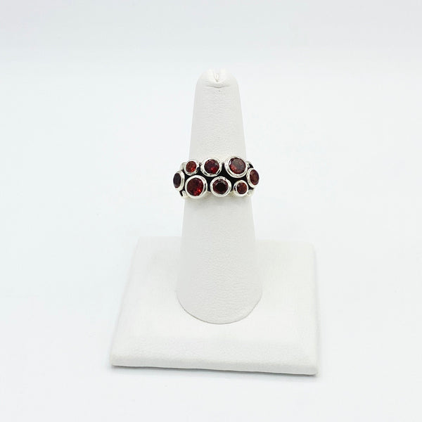 Garnet Cluster Ring