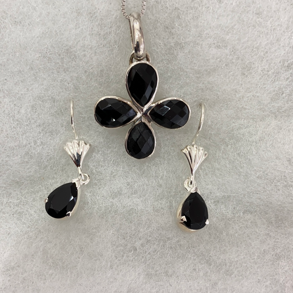 Sterling Silver Onyx Set