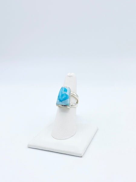 Layered Band Larimar Ring