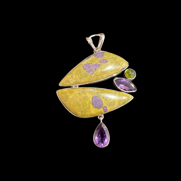 Atlantisite Pendant With Amethyst