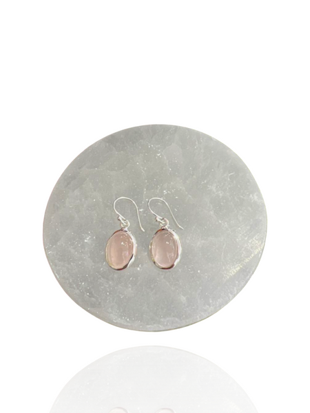 Sterling Silver Rose Quartz Earrings