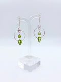 Sterling Silver Circle & Teardrop Dangle Earrings