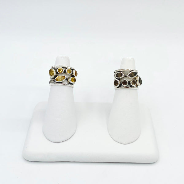 Wide Band Studded Rings