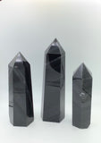 Black Obsidian With Silver Stripes Point