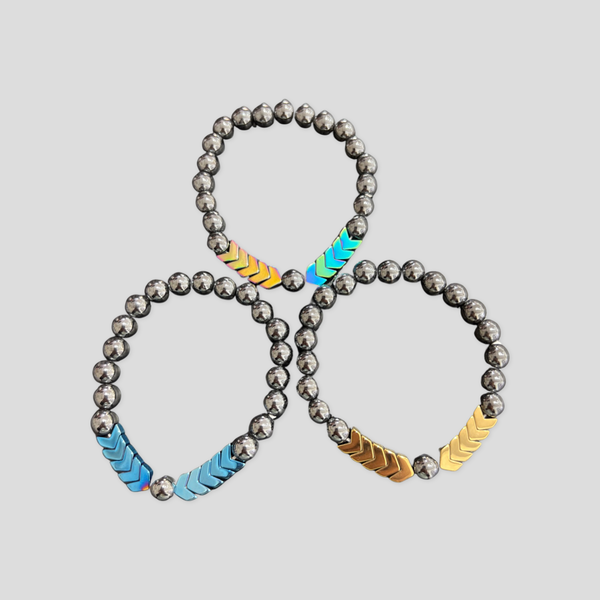 Rainbow Hematite Beaded Bracelets