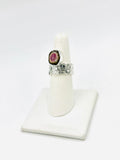 Watermelon tourmaline Size-7 Rings Sterling Silver