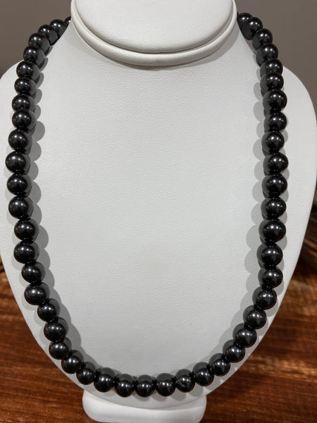 Shungite Bead Strand Long 8 mm